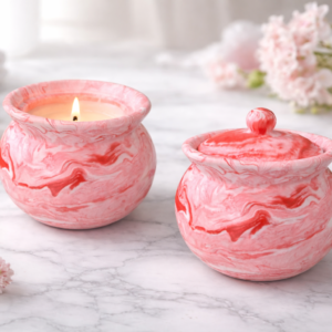 bougie artisanale l'amphore en résine minérale senteur de grasse