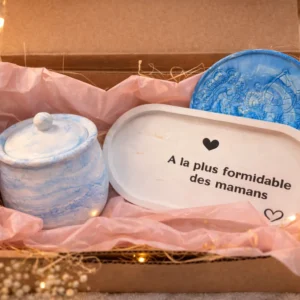 coffret a bougie l'amphore, la sous tasse et le vide poche