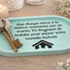 Vide-poche vert personnalisé pour crémaillère, idée cadeau